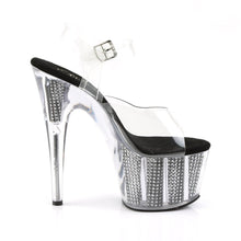 Load image into Gallery viewer, ADORE-708SRS 7 Inch Heel Clear Black Bling Fetish Sandals