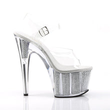 Load image into Gallery viewer, ADORE-708SRS 7 Inch Heel Clear Silver Multi Fetish Sandals