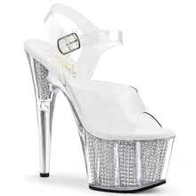 Load image into Gallery viewer, ADORE-708SRS 7 Inch Heel Clear Silver Multi Fetish Sandals