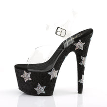 Load image into Gallery viewer, ADORE-708STAR 7 Inch Clear &amp; Black Glitter Pole Dancer Shoes