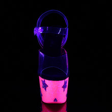 Load image into Gallery viewer, ADORE-708STAR 7&quot; Heel Clear and Neon Hot Pink Sexy Shoes