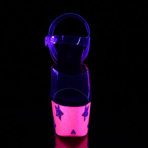 ADORE-708STAR 7" Heel Clear and Neon Hot Pink Sexy Shoes