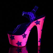 Load image into Gallery viewer, ADORE-708STAR 7&quot; Heel Clear and Neon Hot Pink Sexy Shoes