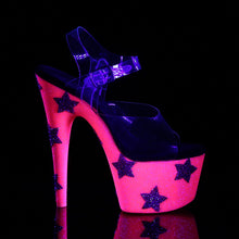 Load image into Gallery viewer, ADORE-708STAR 7&quot; Heel Clear and Neon Hot Pink Sexy Shoes