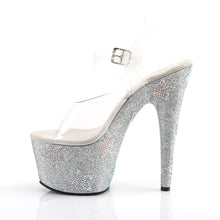 Load image into Gallery viewer, ADORE-708STAR 7&quot; Clear and Silver Glitter Pole Dancer Shoes