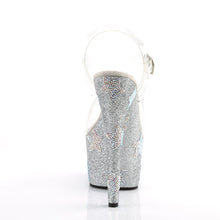 Load image into Gallery viewer, ADORE-708STAR 7&quot; Clear and Silver Glitter Pole Dancer Shoes