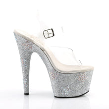 Load image into Gallery viewer, ADORE-708STAR 7&quot; Clear and Silver Glitter Pole Dancer Shoes