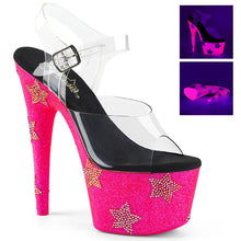 Load image into Gallery viewer, ADORE-708STAR 7&quot; Heel Clear and Neon Hot Pink Sexy Shoes