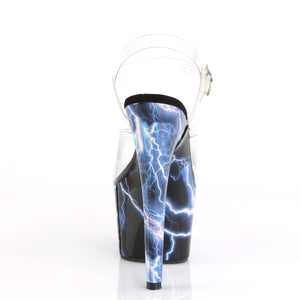 ADORE-708STORM 7" Clear and Pink Hologram Pole Dancer Shoes