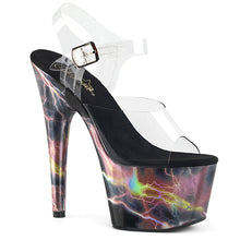 Load image into Gallery viewer, ADORE-708STORM 7&quot; Clear and Pink Hologram Pole Dancer Shoes