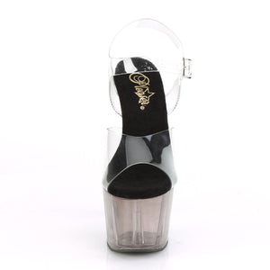 ADORE-708T 7" Heel Clear and Smoke Tinted Pole Dancing Shoes