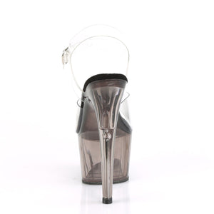 ADORE-708T 7" Heel Clear and Smoke Tinted Pole Dancing Shoes