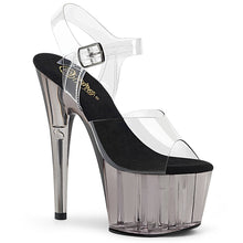 Load image into Gallery viewer, ADORE-708T 7&quot; Heel Clear and Smoke Tinted Pole Dancing Shoes