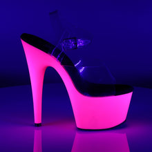 Load image into Gallery viewer, ADORE-708UV 7&quot; Heel Clear Neon Pink Pole Dancing Shoes