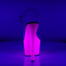 Load image into Gallery viewer, ADORE-708UV 7&quot; Heel Clear and Neon Purple Pole Dancing Shoes