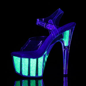 ADORE-708UVG 7 Inch Heel Clear Neon Green Pole Dancing Shoes