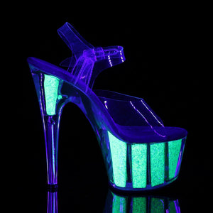 ADORE-708UVG 7 Inch Heel Clear Neon Green Pole Dancing Shoes