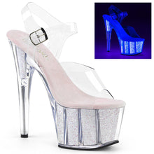 Load image into Gallery viewer, ADORE-708UVG 7 Inch Clear Neon Opal Glitter Pole Dancer Shoe