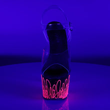 Load image into Gallery viewer, ADORE-708UVL 7&quot; Clear Black Neon Hot Pink Pole Dancer Shoes