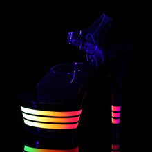 Load image into Gallery viewer, ADORE-708UVLN 7 Inch Heel Clear Black Neon Pole Dancing Shoe