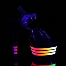 Load image into Gallery viewer, ADORE-708UVLN 7 Inch Heel Clear Black Neon Pole Dancing Shoe