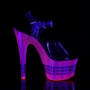 ADORE-708UVLN Heels Clear Bubble Gum Pink Glitter Sexy Shoe