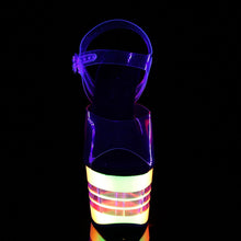 Load image into Gallery viewer, ADORE-708UVLN 7 Inch Heel Clear Neon Multi Pole Dancing Shoe