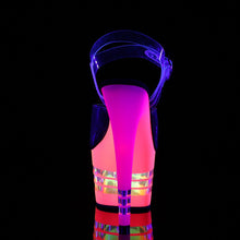 Load image into Gallery viewer, ADORE-708UVLN 7 Inch Heel Clear Neon Multi Pole Dancing Shoe