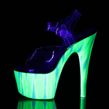 Load image into Gallery viewer, ADORE-708UVP 7 Inch Heel Clear Candy Green Pole Dancing Shoe