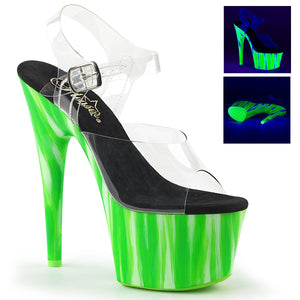 ADORE-708UVP 7 Inch Heel Clear Candy Green Pole Dancing Shoe