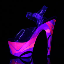 Load image into Gallery viewer, ADORE-708UVR 7&quot; Heel Clear &amp; Pink Multi Pole Dancer Platform