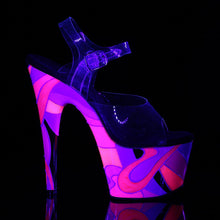 Load image into Gallery viewer, ADORE-708UVR 7&quot; Heel Clear &amp; Pink Multi Pole Dancer Platform