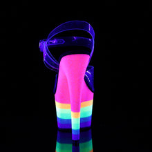 Load image into Gallery viewer, ADORE-708UVRB 7&quot; Heel Clear Rainbow Glitter Strippers Shoes