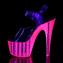 Load image into Gallery viewer, ADORE-708VLRS 7&quot; Heel Clear Neon Hot Pink Strippers Shoes