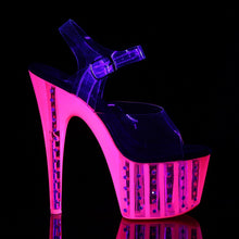 Load image into Gallery viewer, ADORE-708VLRS 7&quot; Heel Clear Neon Hot Pink Strippers Shoes