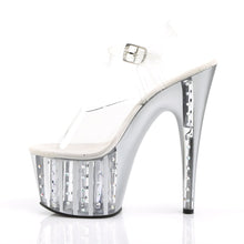 Load image into Gallery viewer, ADORE-708VLRS 7 Inch Heel Clear Silver Pole Dancer Platforms