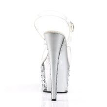 Load image into Gallery viewer, ADORE-708VLRS 7 Inch Heel Clear Silver Pole Dancer Platforms