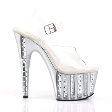 Load image into Gallery viewer, ADORE-708VLRS 7 Inch Heel Clear Silver Pole Dancer Platforms