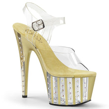 Load image into Gallery viewer, ADORE-708VLRS 7&quot; Heel Clear and Gold Pole Dancing Platforms