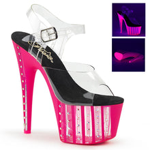 Load image into Gallery viewer, ADORE-708VLRS 7&quot; Heel Clear Neon Hot Pink Strippers Shoes