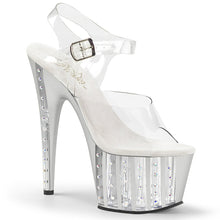 Load image into Gallery viewer, ADORE-708VLRS 7 Inch Heel Clear Silver Pole Dancer Platforms