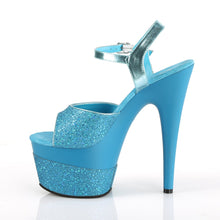 Load image into Gallery viewer, ADORE-709-2G 7&quot; Heel Aqua Multi Glitter Pole Dancer Shoes