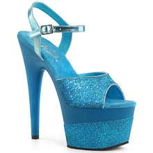 Load image into Gallery viewer, ADORE-709-2G 7&quot; Heel Aqua Multi Glitter Pole Dancer Shoes