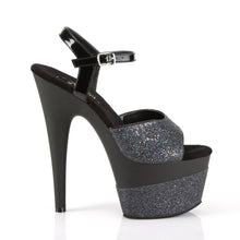 Load image into Gallery viewer, ADORE-709-2G 7&quot; Heel Black Glitter/Black Glitter Shoes