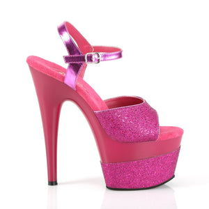 ADORE-709-2G 7" Heel Fuchsia Metalic PU Pole Dancer Shoes