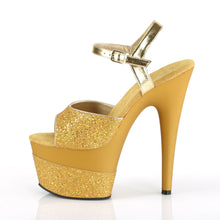 Load image into Gallery viewer, ADORE-709-2G 7 Inch Heel Gold Glitter Pole Dancing Platforms