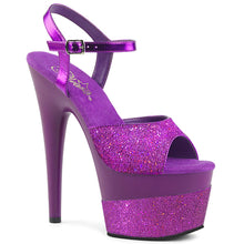 Load image into Gallery viewer, ADORE-709-2G 7&quot; Heel Purple Multi Glitter Pole Dancing Shoes