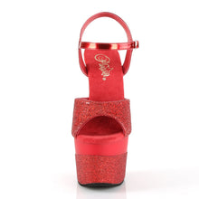 Load image into Gallery viewer, ADORE-709-2G Pleaser 7&quot; Heel Red Glitter Pole Dancing Shoes