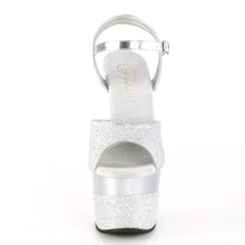 Load image into Gallery viewer, ADORE-709-2G 7&quot; Heel Silver Glitter Pole Dancing Shoes