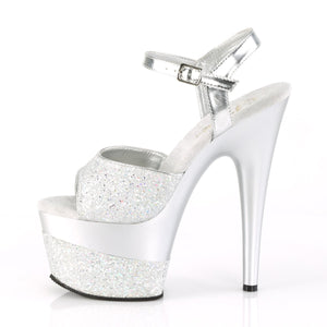 ADORE-709-2G 7" Heel Silver Glitter Pole Dancing Shoes